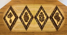 Set of 4 Vtg Dart Ind MCM Hollywood Regency Home Decor Wall Plaque Hangings USA picture