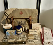Original WW2 US Navy Corpsman Medical Bag With Contents picture