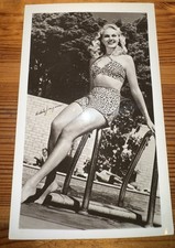 Vintage Audrey Long Exhibit Arcade Card Hollywood Actress Pin-Up Swimsuit 3.5x picture