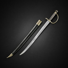 P.S. Caribbean Pirate Sword Pirate Cutlass Saber Sword (Brass Hilt) picture