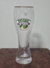 Vintage German Ayinger Brau Von Aying 0.5 Liter Beer Glass Gold Rim  picture