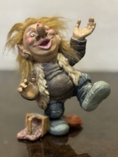 Vintage Scandinavian Troll Figurine 15.5cm – Happy Nordic Folklore Forest Spirit picture