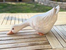 Vintage Ceramic Goose Sitting Cottagecore 18 Inches 90s 80s picture