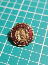 Vtg Kingston New York Service Pin Possible DoC Gold Tone Lapel Pin picture