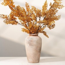 JXINDUJU 10.8 Inch Vintage Ceramic Flower Vase Rustic Farmhouse Terracotta 101 picture