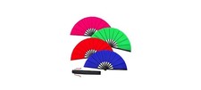 Blulu 4 Pcs 13 Inch Large Folding Hand Fans for Line Dancing picture
