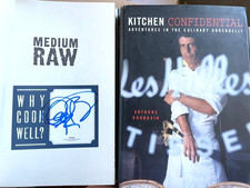 Anthony Bourdain SIGNED Medium Raw *Scarce Blue Auto w/ Kitchen Confidential 2nd picture