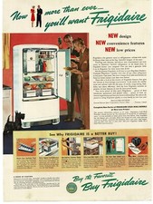 1940 Frigidaire Refrigerator men admire it Scottish terrier art Vintage Print Ad picture