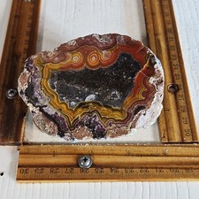 laguna agate polished specimen. Gorgeous colors, sharp banding. 1LB 0.2OZ. picture