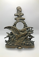Antique Rare Brass Eagle and Bust Law Patriotic Clock Mount Mantel Stand 19th C. picture