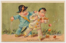Small Boys Playing Pirates - Victorian Trade Card 1890s picture