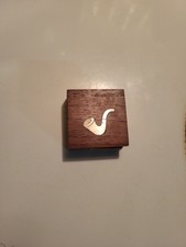 Vintage Mid Century Modern Dansk Teak With Inlaid Pipe Matchbox holder picture
