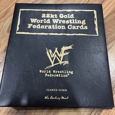 Danbury Mint 22kt Gold WWF Cards Lot 47/50 The Rock Stone Cold Undertaker Binder picture