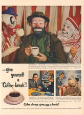 1953 EMMETT KELLY Ringling & Barnum Circus Clown VINTAGE PRINT ADVERTISEMENT picture