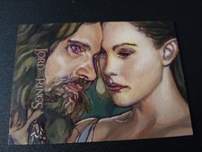 2008 Lord Of The Rings LOTR Masterpieces II Aragon & Arwen 1/1 Sketch Art Card picture