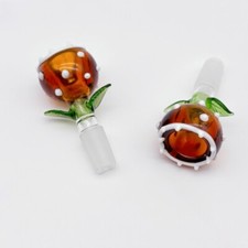2pcs 14mm Male Thick Glass Smoking Tobacco Bowl Flower Quality Water Pipe Slide picture
