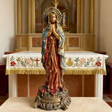 Estatua Virgen María resina pintada a mano altar oración iglesia hogar picture