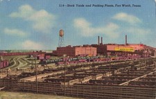 Fort Worth, Texas Postcard Stock Yards & Packing Plants Armour Co.  c 1955   B12 picture