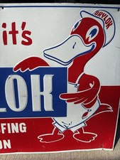 Vintage Original Embossed Drylok Duck Masonry Tin Metal Trade Sign Plumbing picture