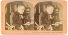 PRESIDENT STEREOVIEW - William McKinley in Private Office - BW Kilburn c1898 picture