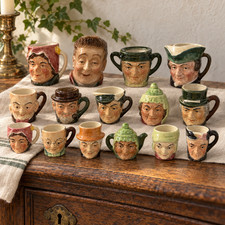 Vintage Artone & Beswick England Toby Porcelain Shot Glass Figurine Lot 16 Mini picture