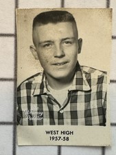 1957–58 West High School Portrait of Teen Boy in Plaid Shirt picture