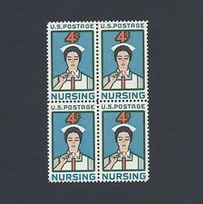 100 Years of Nursing - Vintage Mint Set of 4 Stamps 65 Years Old picture