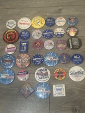 Lot Of 32 Pinback Buttons 1984-2019 Truckee South Lake Tahoe Winter Snowfest Ski picture