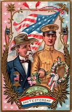 Antique Postcard Military Patriotic US Flag 1916 WWI Embossed Civil War Victor picture