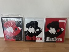 (3) Marlboro cigarette metal advertising cowboy sign philip morris 1997 NEW  picture