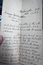 1887 Washington DC Handwritten Signed Real Estate Lawyer Letter Sick in Bed picture