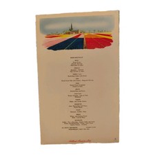 Vintage May 29th 1963 Holland America Line Nieuw Amsterdam Breakfast Menu Card picture