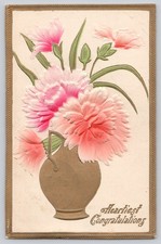 Heartiest Congratulations Embossed Floral Postcard 1909 Iowa picture