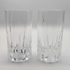 Set of 2 Mikasa Flame D'Amore Highball Glass Straight side Rogaska w/ Sticker picture