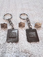 (VW) VOLKSWAGON  Employee Silver Tone Metal Lapel Pin & Keychain Award Lot picture