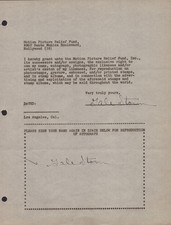 GALE STORM - DOCUMENT DOUBLE SIGNED CIRCA 1946 picture