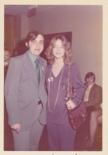 1972 Vintage Photo Snap Coman Congress Chicago Party Blonde Woman Hippie Style picture