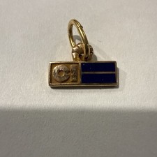 Vintage Owens Illinois glass gold filled pin 1/10 10k blue 0.916g picture