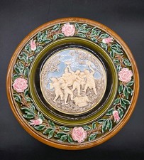 Antique Gebruder Schutz Majolica Snow White Dwarves Wall Hanging Plate Platter picture