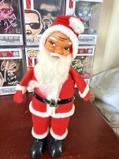 Vintage Christmas Decor - 10” Standing Vinyl Face Santa Clause Excellent - Japan picture