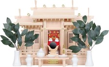 Yamako Horai Jingu Kamidana Shinto Shrine Set Hinoki Cypress Lattice Door new jp picture