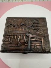 Antique Japanese Antimony Trinket Jewelry Box  picture