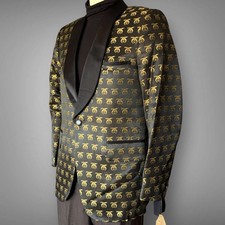 Vintage 1960s Shriner Lounge Tuxedo Blazer Smoking Dinner Jacket One Button 40R picture