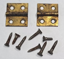 Antique Pair Door Hinges Seth Thomas Ogee Weight Driven Clock Replacement Parts picture