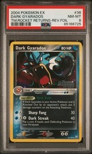 2004 Pokemon Ex Team Rocket Returns #36 Dark Gyarados Reverse Holo PSA 8 picture