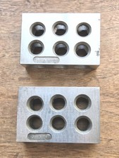 (2) Unbranded 1-2-3 Blocks (11 Holes) Set Up Machinist Tools picture