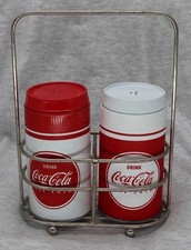 Drink Coca-Cola Ice Cold Salt and Pepper Shakers Caddy Vintage Retro Never Used picture