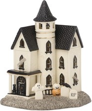 2025 LENOX HAUNTED HOUSE FIGURINE - VINTAGE HALLOWEEN LIT MANOR picture