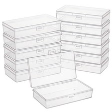12-Pack Clear Plastic Boxes with Lids for Model Parts 12 Pack 14.5 x 7.5 x 3 cm picture