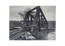 1927 Montpelier VT Flood Wrecked Winooski Railroad Bridge Glass Negative OOAK picture